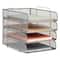 Mind Reader Stackable Paper Tray, Desktop Organizer, File Storage, Office, Metal Mesh, 4 Pcs., SIlver